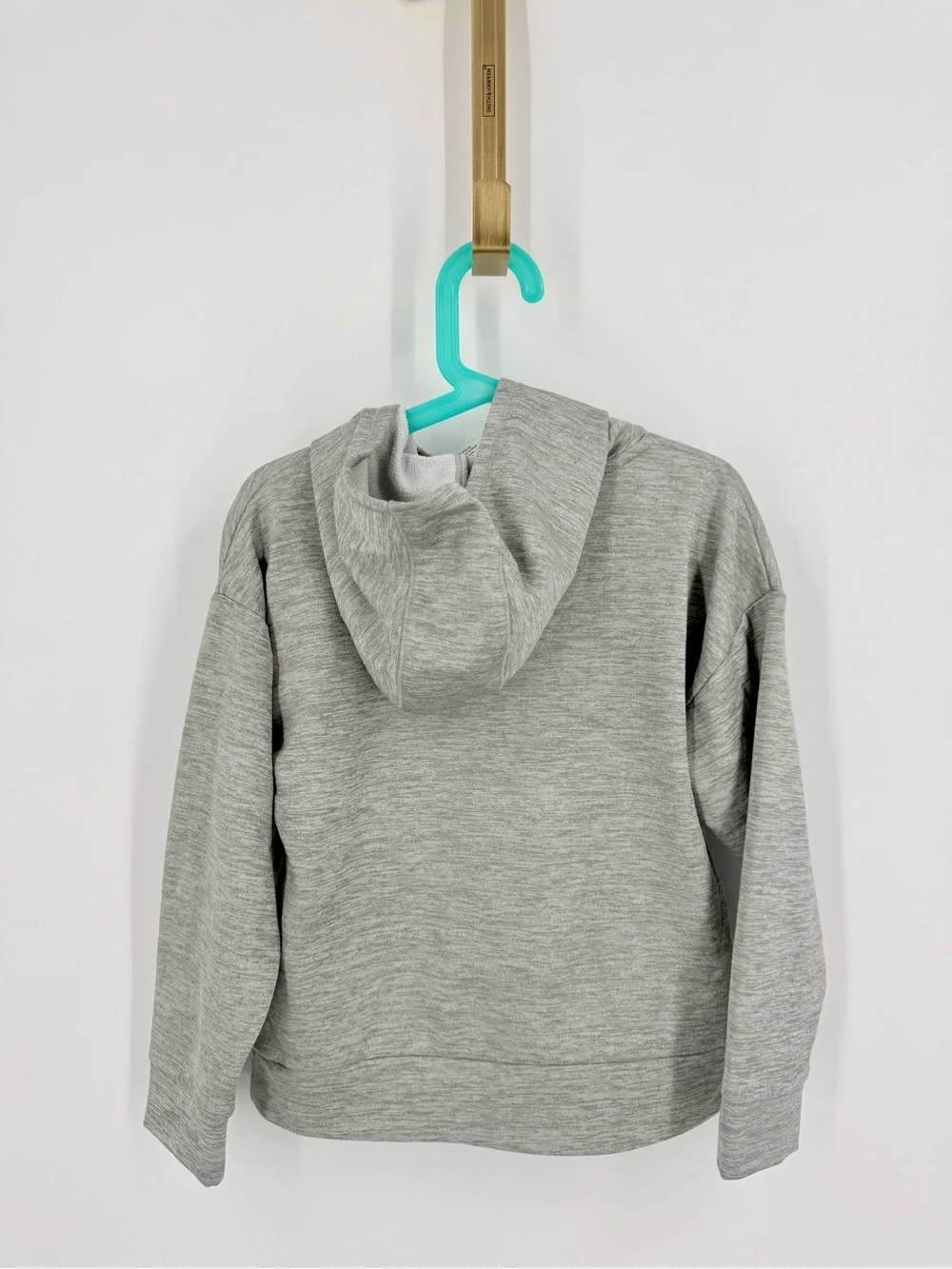 adidas Gray Hoodie with Pastel Blue & Pink Logo